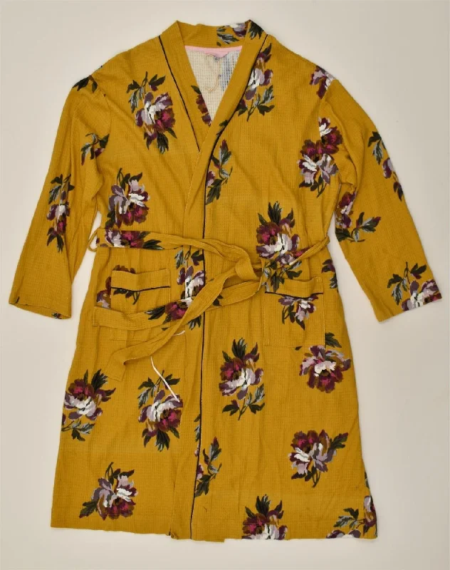 JOULES Womens Robe Wrap Dress UK 16 Large Yellow Floral Elegant Plus-Size Wrap Dress JOULES Womens Robe Wrap Dress UK 16 Large Yellow Floral Elegant Plus-Size Wrap Dress