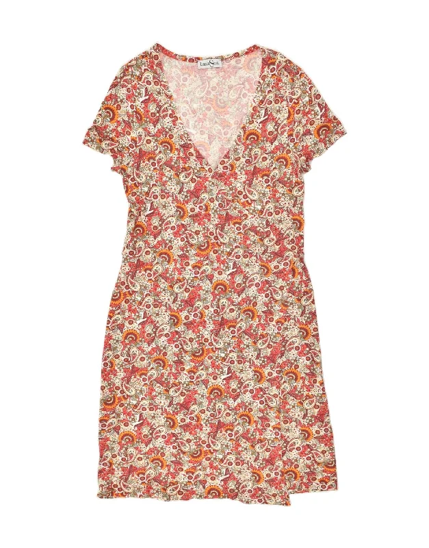 LAURA SCOTT Womens Wrap Dress UK 18 XL Red Paisley Viscose Comfortable Midi Wrap Dress LAURA SCOTT Womens Wrap Dress UK 18 XL Red Paisley Viscose Comfortable Midi Wrap Dress