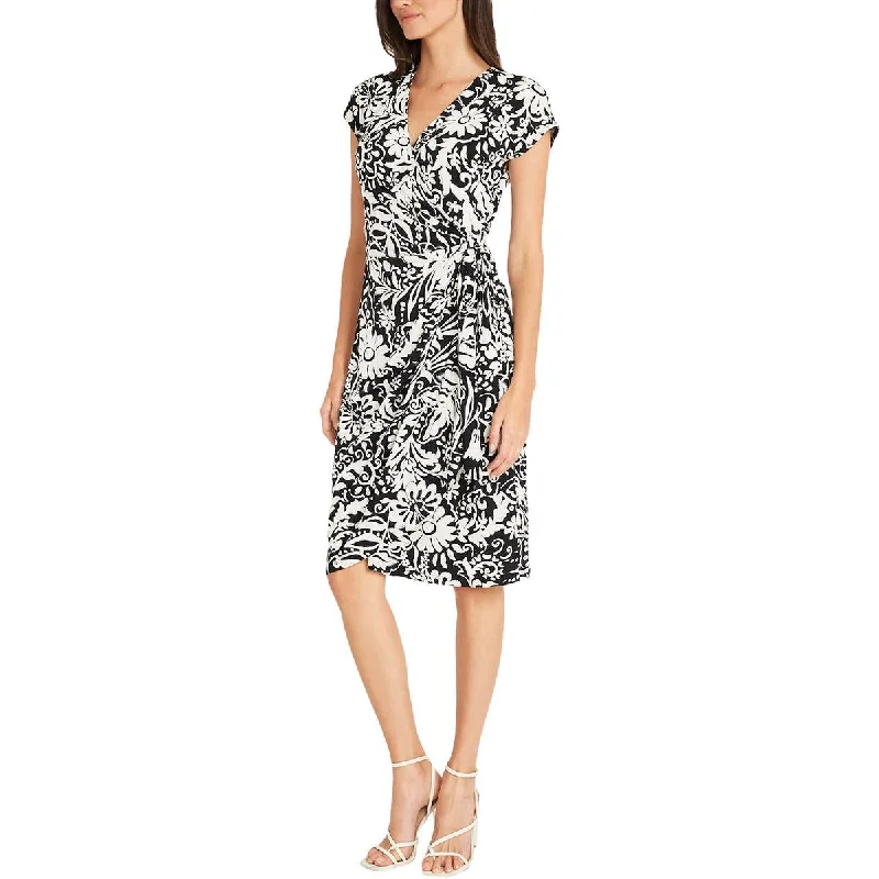 Maggy London Womens Floral Print Matte Jersey Wrap Dress Elegant Embroidered Wrap Dress Maggy London Womens Floral Print Matte Jersey Wrap Dress Elegant Embroidered Wrap Dress