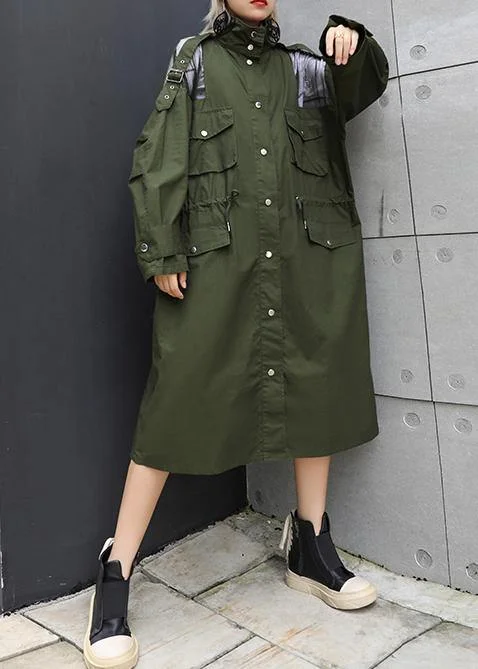 New army green overcoat trendy plus size long lapel drawstring coats Insulated Long Overcoat New army green overcoat trendy plus size long lapel drawstring coats Insulated Long Overcoat