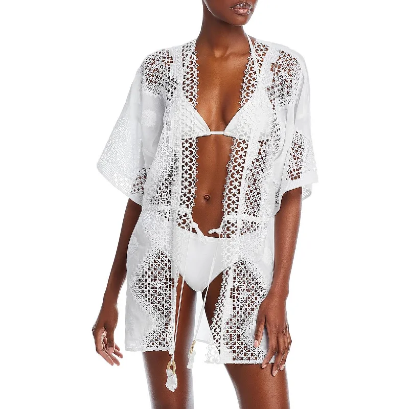 Ramy Brook Womens Natalie Crochet Boho Wrap Dress Trendy Floral Wrap Dress for Spring Ramy Brook Womens Natalie Crochet Boho Wrap Dress Trendy Floral Wrap Dress for Spring