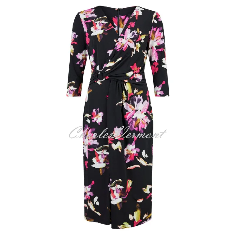 Tia Printed Mock Wrap Dress - Style 78336-7741-90 Fashionable Pleated Wrap Midi Dress Tia Printed Mock Wrap Dress - Style 78336-7741-90 Fashionable Pleated Wrap Midi Dress