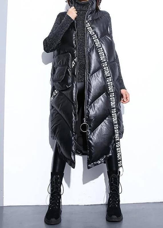 fine black zippered Parkas trendy plus size warm winter coat sleeveless overcoat low high design Sophisticated Evening Coat fine black zippered Parkas trendy plus size warm winter coat sleeveless overcoat low high design Sophisticated Evening Coat
