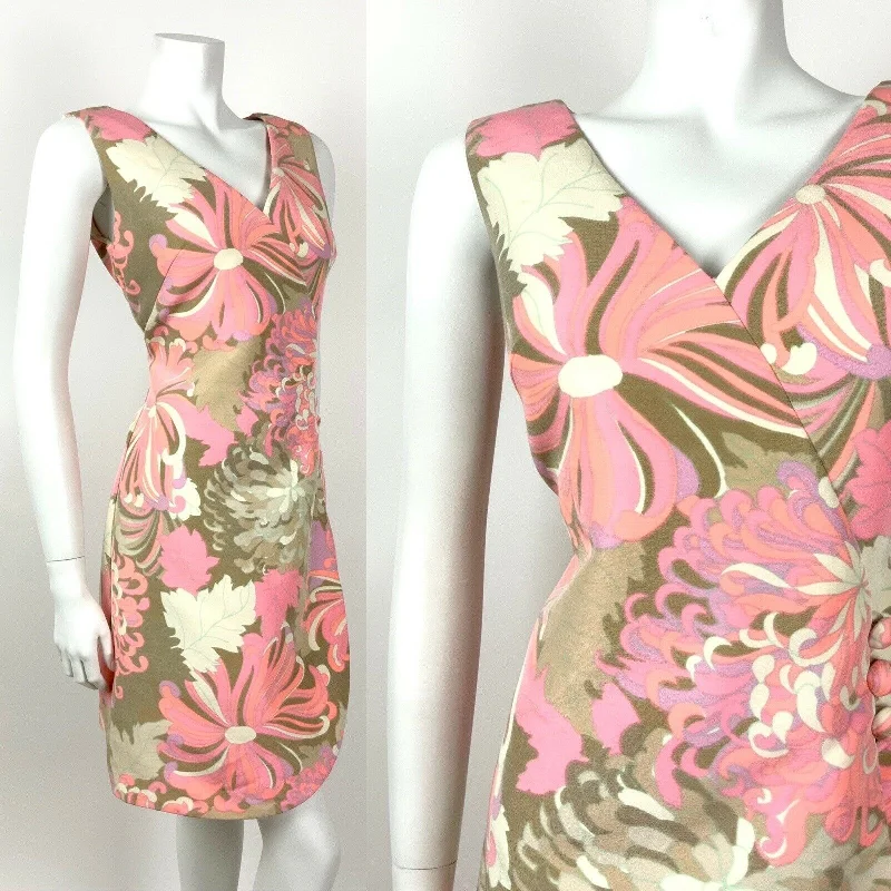VINTAGE 60s 70s NEON PINK PURPLE BEIGE BROWN PSYCHEDELIC FLORAL WRAP DRESS 12 Elegant Stretch Wrap Dress VINTAGE 60s 70s NEON PINK PURPLE BEIGE BROWN PSYCHEDELIC FLORAL WRAP DRESS 12 Elegant Stretch Wrap Dress