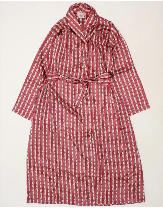 VINTAGE Womens Robe Wrap Dress UK 16 Large Red Striped Polyester Fashionable Wrap Dress for Parties VINTAGE Womens Robe Wrap Dress UK 16 Large Red Striped Polyester Fashionable Wrap Dress for Parties