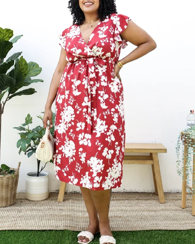 Anna Kaci Plus Size Tropical Floral Print Maxi Wrap Dress with Ruffle Sleeves - Jn4740 Trendy Floral Wrap Dress for Spring Anna Kaci Plus Size Tropical Floral Print Maxi Wrap Dress with Ruffle Sleeves - Jn4740 Trendy Floral Wrap Dress for Spring