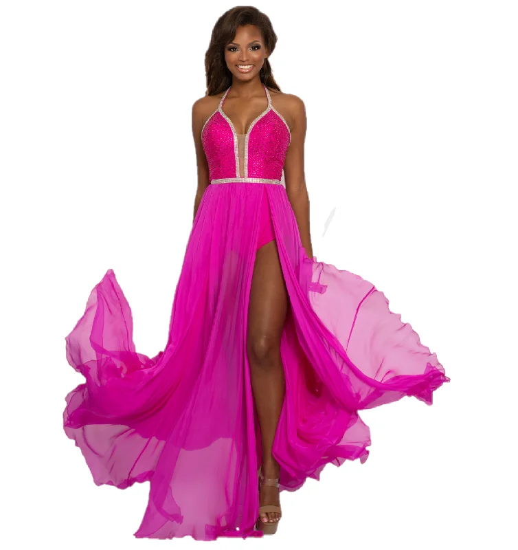 Johnathan Kayne 2219 Plunging neckline bodysuit with overskirt and high slit Size 4 Fashionable Cross-Back Bodysuit Johnathan Kayne 2219 Plunging neckline bodysuit with overskirt and high slit Size 4 Fashionable Cross-Back Bodysuit