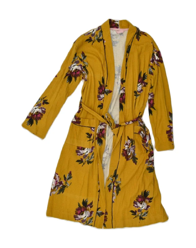 JOULES Womens Robe Wrap Dress UK 10 Small Yellow Floral Fashionable Wrap Dress for Parties JOULES Womens Robe Wrap Dress UK 10 Small Yellow Floral Fashionable Wrap Dress for Parties