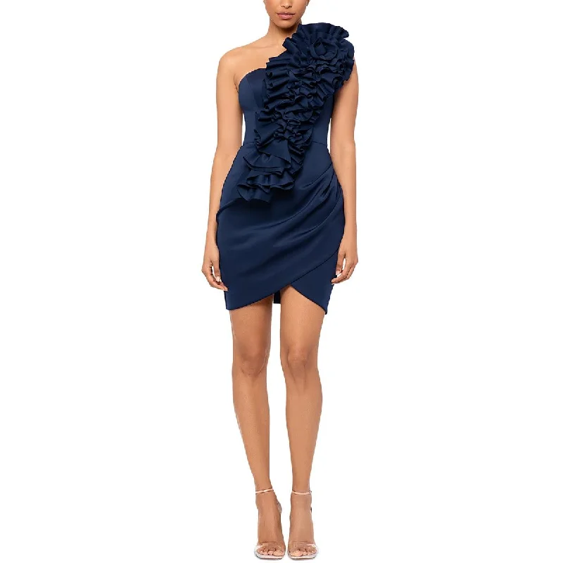 Betsy & Adam Womens One Shoulder Ruffle Cocktail And Party Dress Tunics Office stylish Betsy & Adam Womens One Shoulder Ruffle Cocktail And Party Dress Tunics Office stylish