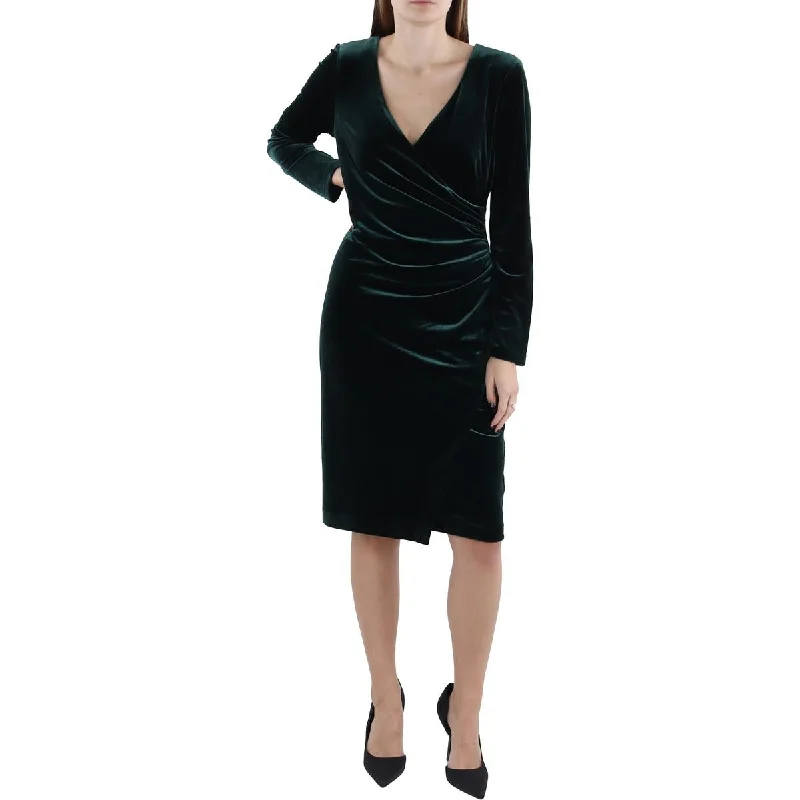 Lauren Ralph Lauren Womens Velvet Knee-Length Cocktail And Party Dress Tunics Stylish elegant Lauren Ralph Lauren Womens Velvet Knee-Length Cocktail And Party Dress Tunics Stylish elegant
