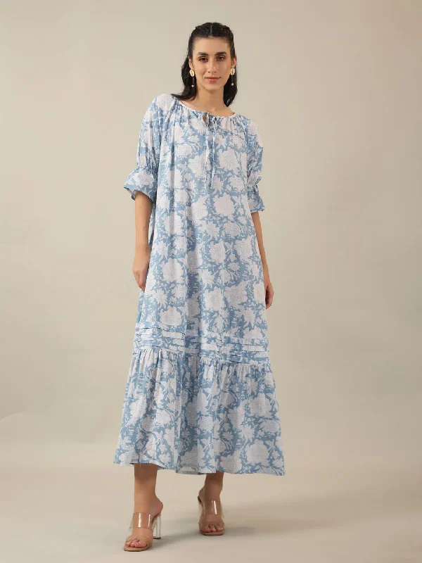 Women Pure Cotton Night Dress Crew Neckline Casual