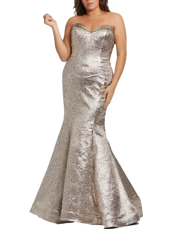 Womens Metallic Long Evening Dress Tunics Fleece cozy