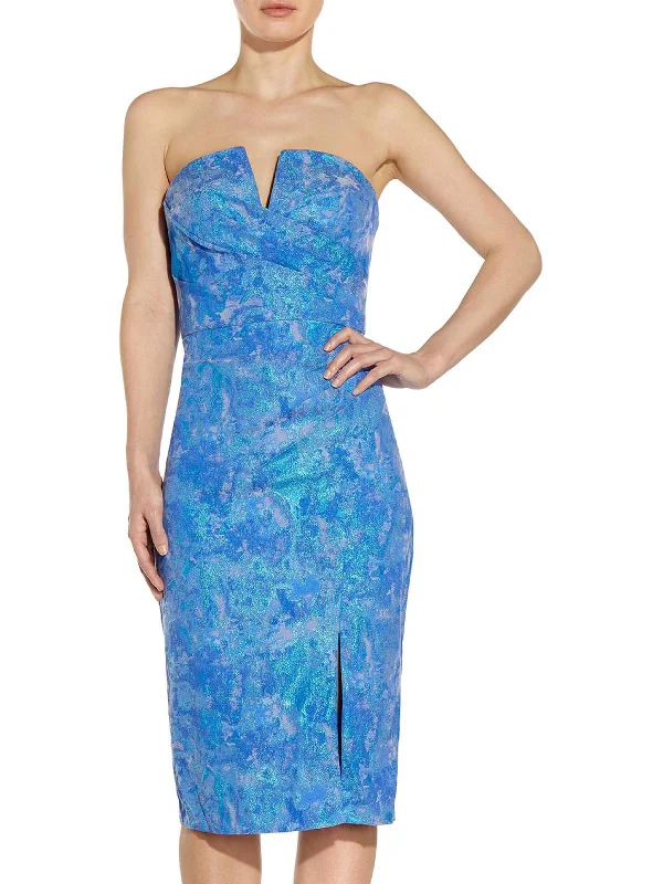 Womens Metallic Short Cocktail and Party Dress Tunics Luxurious high-end