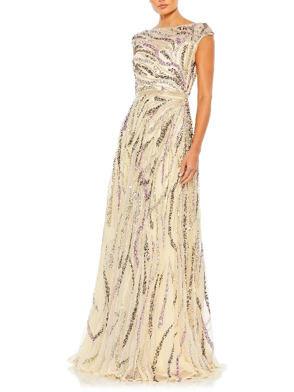 Womens Sequined Maxi Evening Dress Tunics Designer luxury