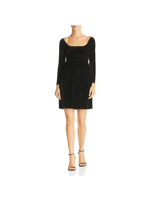 Womens Velvet Cocktail Party Dress Tunics Sophisticated sleek