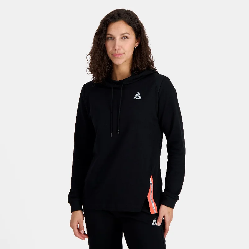 2310663-TRAINING LF Hoody N°2 W black | Sweat à capuche Femme Hoodie with Button Classic Timeless 2310663-TRAINING LF Hoody N°2 W black | Sweat à capuche Femme Hoodie with Button Classic Timeless