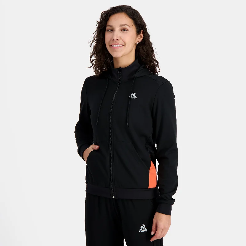 2410237-TRAINING FZ Hoody N°1 W black/orange per | Sweat zippé à capuche Femme Hoodie with Patch Decorative Personalized 2410237-TRAINING FZ Hoody N°1 W black/orange per | Sweat zippé à capuche Femme Hoodie with Patch Decorative Personalized