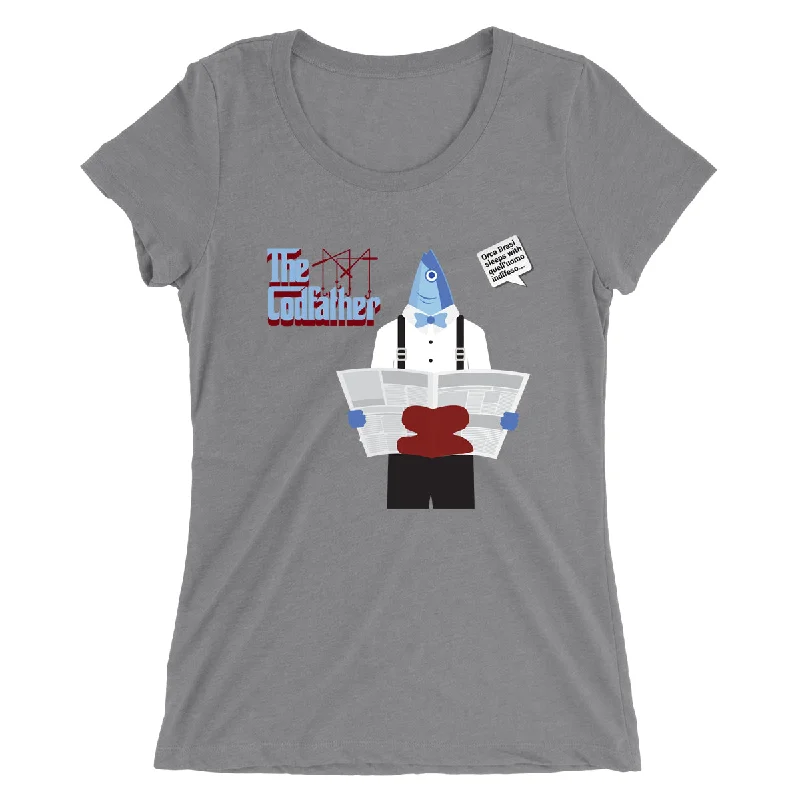 Movie The Food™ "The Codfather" Women's T-Shirt Cotton Fabric Linen Fabric Terry Fabric Movie The Food™ "The Codfather" Women's T-Shirt Cotton Fabric Linen Fabric Terry Fabric