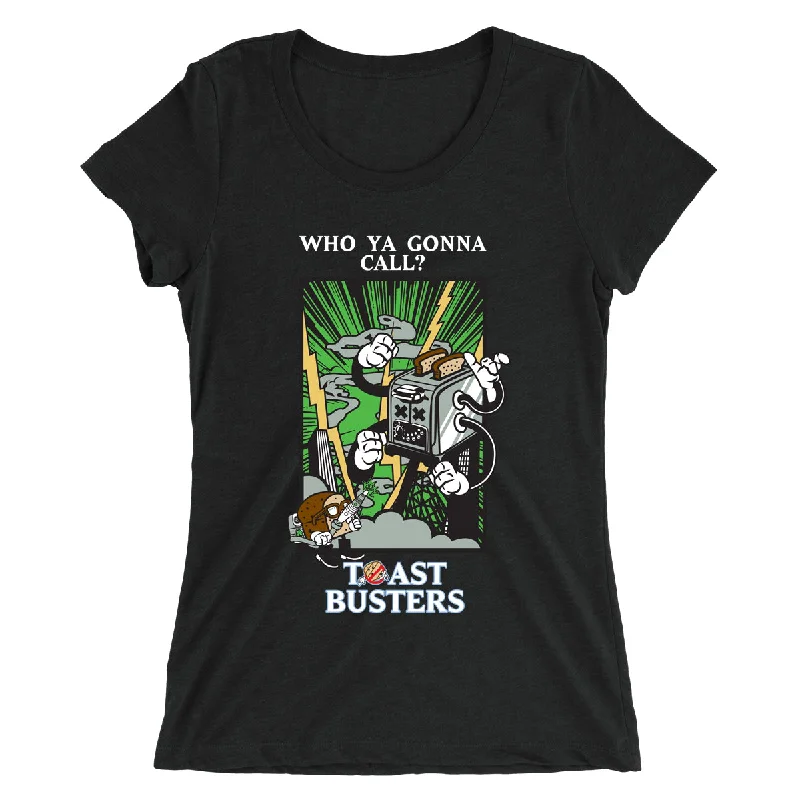Movie The Food™ "Toastbusters" Women's T-Shirt Zippered Buttoned Snapped
