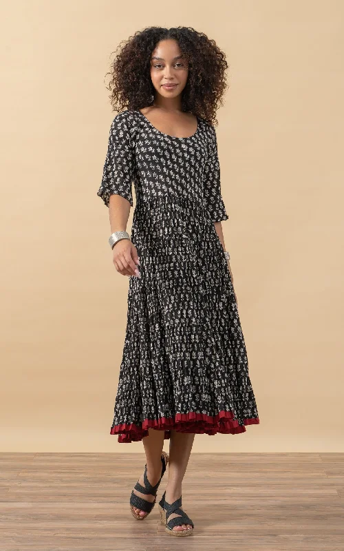 Baila Conmigo Dress, 3/4 Sleeve, Amina Black