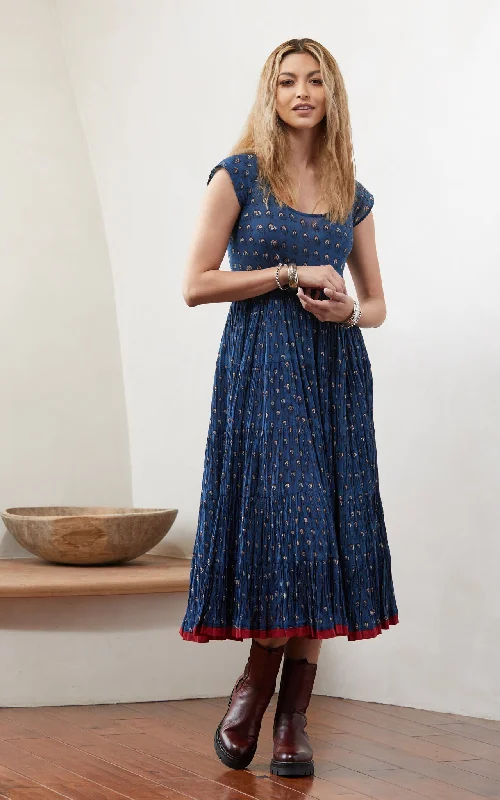 Baila Conmigo Dress, Cap Sleeve, Dulce Indigo