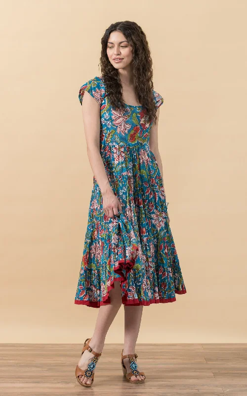 Baila Conmigo Dress, Cap Sleeve, Zara Turquoise