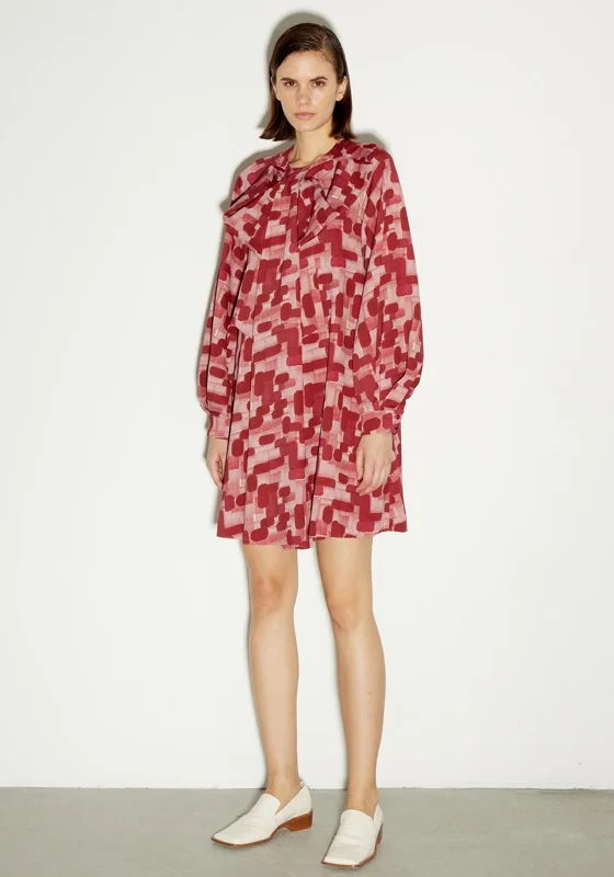 Birelin Abstract Print Smock Dress, Red