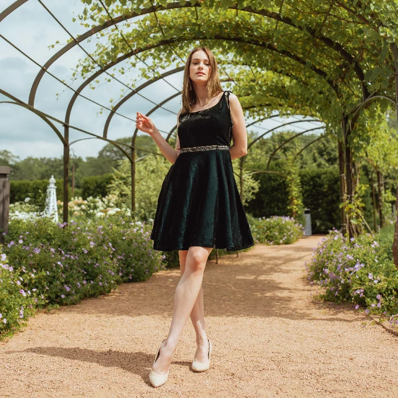 Tia Teal Velvet Dress