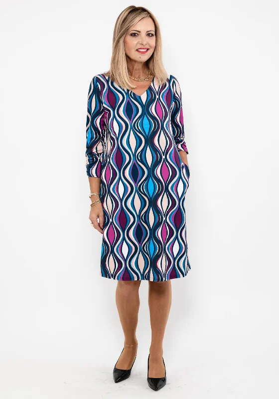 Leon Collection Hourglass Print Dress, Multi