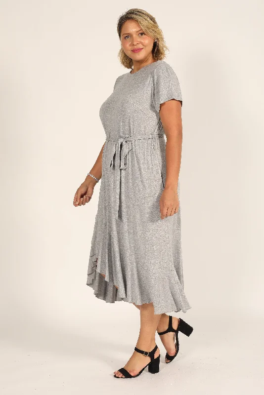London Times Short Plus Size High Low Dress T5769W