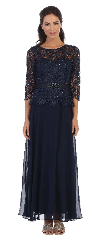 Long Mother of the Bride Lace Chiffon Formal Gown Sale