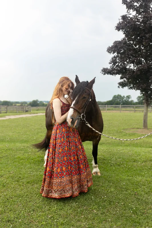 Louisa Red Patola Print Dress