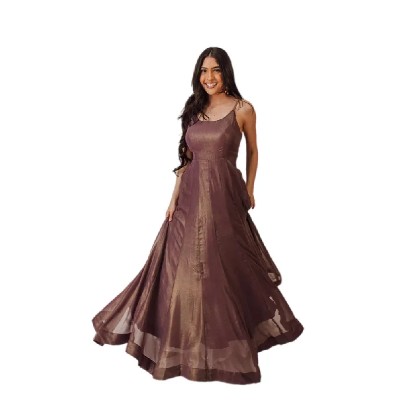 Harper Brownish Purple Shimmer Gown