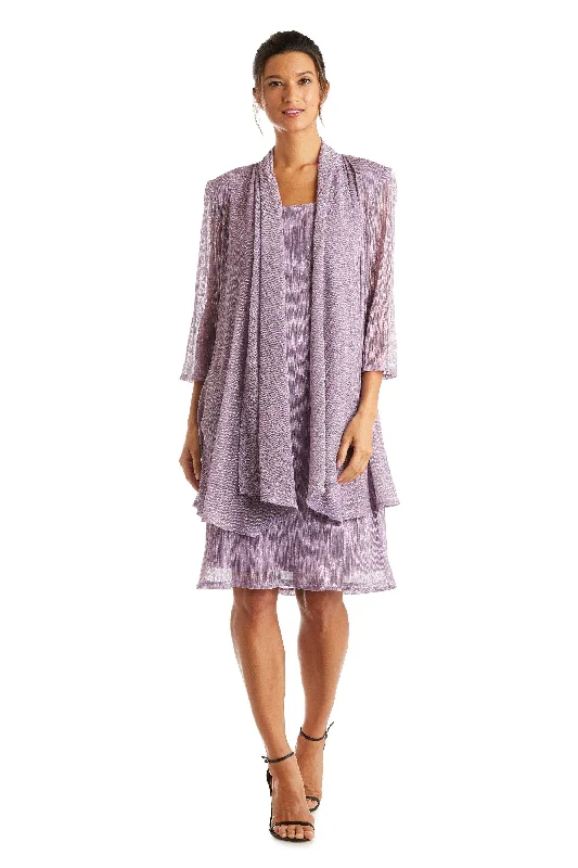 R&M Richards 5191P Short Metallic Petite Dress