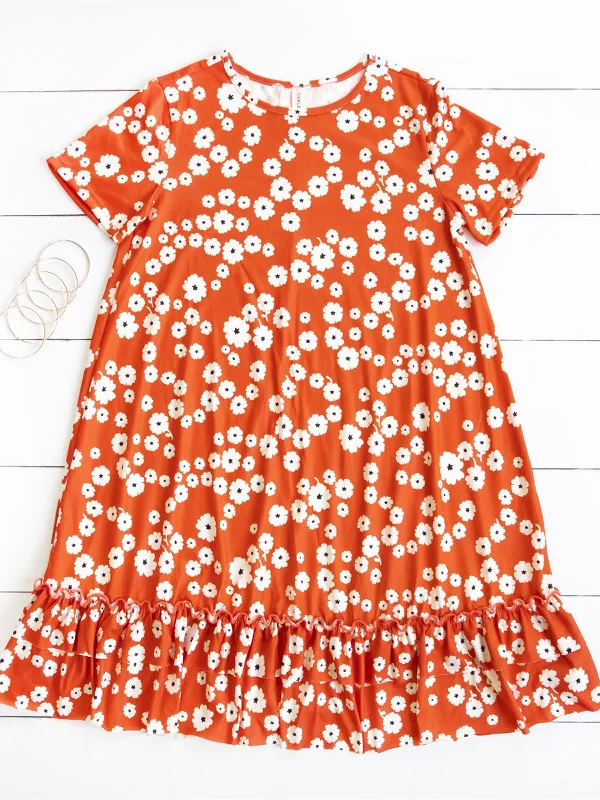 Floral Red Orange