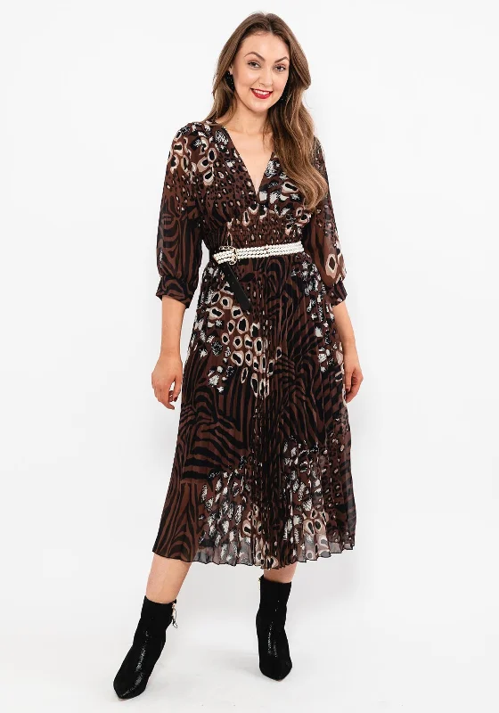 Seventy1 One Size Animal Print Dress, Brown
