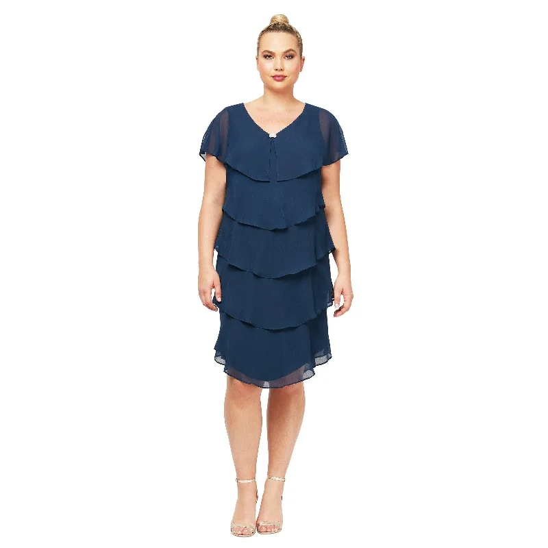 SL Fashions 617525 Short Plus Size Tiered Dress Sale