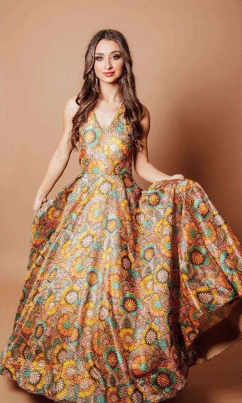 Cora Multicolor Pattern Sequin Dress