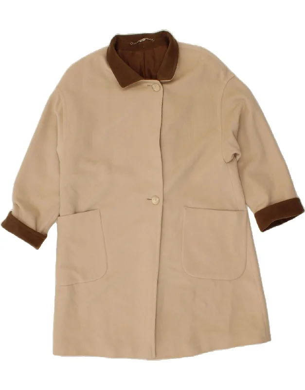 BASLER Womens Oversized Overcoat UK 10 Small Beige Colourblock Virgin Wool Soft Textured Coat BASLER Womens Oversized Overcoat UK 10 Small Beige Colourblock Virgin Wool Soft Textured Coat