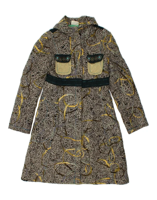 DESIGUAL Womens Overcoat EU 38 Medium Multicoloured Patchwork Wool Double-Breasted Fleece Coat DESIGUAL Womens Overcoat EU 38 Medium Multicoloured Patchwork Wool Double-Breasted Fleece Coat