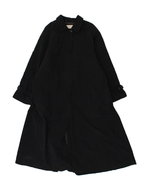 JAEGER Womens Oversized Overcoat UK 10 Small Navy Blue Polyester Oversized Teddy Overcoat JAEGER Womens Oversized Overcoat UK 10 Small Navy Blue Polyester Oversized Teddy Overcoat