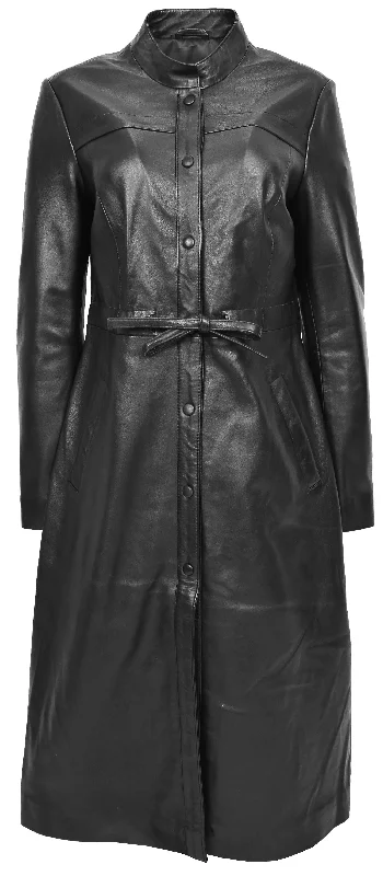 Womens Real Leather Full Length Coat Trendy Slim Fit Trench Overcoat Gamora Classic Wool Overcoat Womens Real Leather Full Length Coat Trendy Slim Fit Trench Overcoat Gamora Classic Wool Overcoat