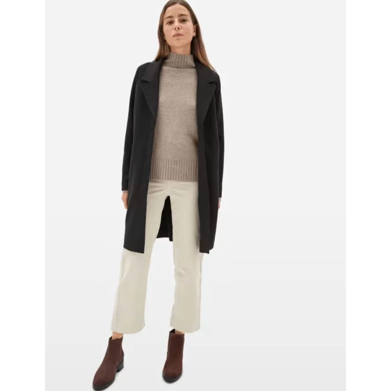 Everlane Womens The Dream Coat Small Black Overcoat Knit Long NWT Feminine Silhouette Coat Everlane Womens The Dream Coat Small Black Overcoat Knit Long NWT Feminine Silhouette Coat