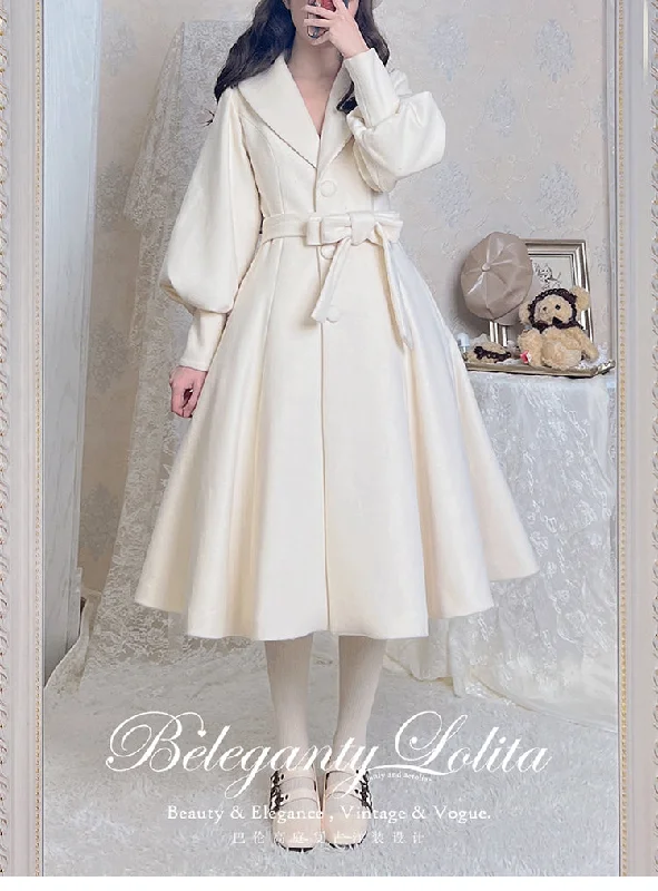 Beleganty~Ona~Retro Slim-fitting Woolen Winter Lolita Overcoat Vintage Wool Overcoat Beleganty~Ona~Retro Slim-fitting Woolen Winter Lolita Overcoat Vintage Wool Overcoat
