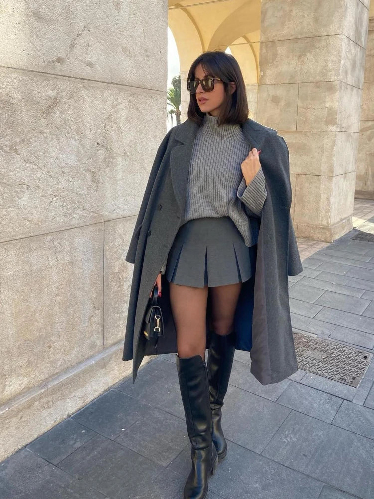 Znbbw Women Double Breasted Woolen Coat Lapel Collar Long Sleeves Solid Long Wool Coat Winte Fashion Warm Loose Woolen Overcoat Embroidered Classic Overcoat Znbbw Women Double Breasted Woolen Coat Lapel Collar Long Sleeves Solid Long Wool Coat Winte Fashion Warm Loose Woolen Overcoat Embroidered Classic Overcoat