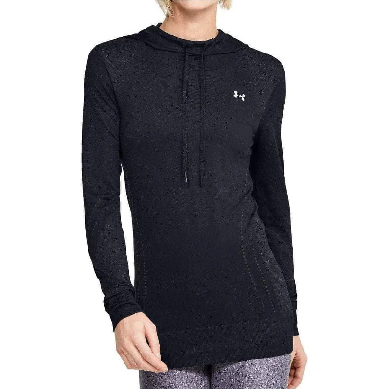 Under Armour Seamless Womens Training Hoody - Black Hoodie with Hidden Zipper Minimalist Clean Under Armour Seamless Womens Training Hoody - Black Hoodie with Hidden Zipper Minimalist Clean