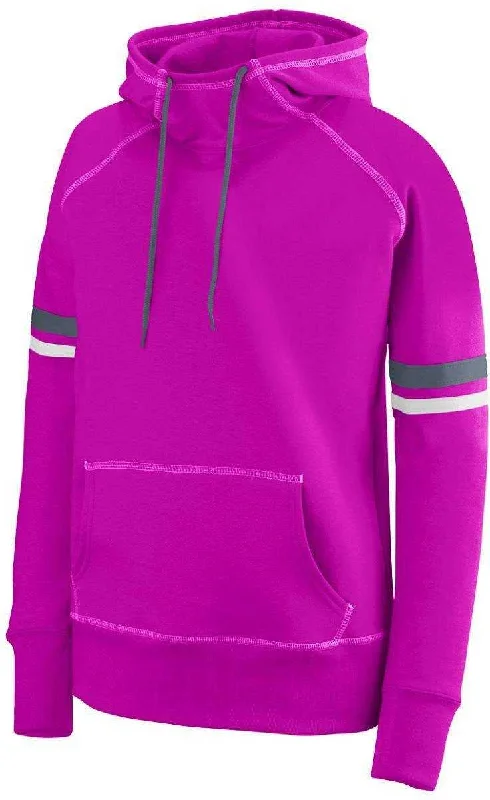 Augusta 5440 Ladies Spry Hoody - Power Pink White Graphite Oversized Hoodie Comfort Casual Augusta 5440 Ladies Spry Hoody - Power Pink White Graphite Oversized Hoodie Comfort Casual