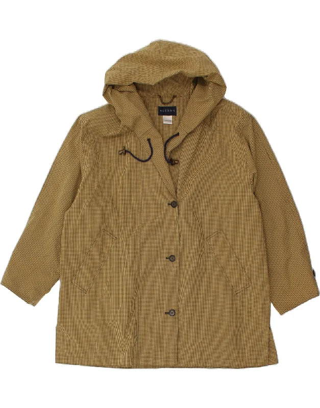 ALEXON Womens Hooded Overcoat UK 16 Large Beige Gingham Polyester Smart-Casual Overcoat ALEXON Womens Hooded Overcoat UK 16 Large Beige Gingham Polyester Smart-Casual Overcoat