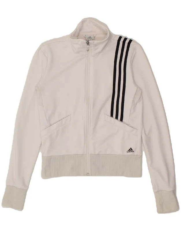 ADIDAS Womens Crop Tracksuit Top Jacket UK 8 Small White Polyester Cotton Fabric Linen Fabric Terry Fabric ADIDAS Womens Crop Tracksuit Top Jacket UK 8 Small White Polyester Cotton Fabric Linen Fabric Terry Fabric