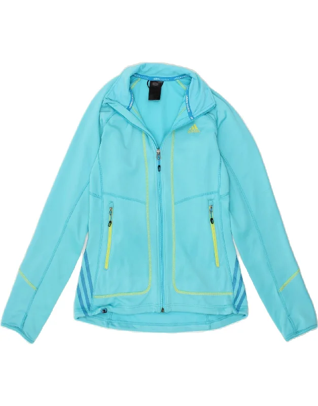 ADIDAS Womens Tracksuit Top Jacket UK 12 Medium Blue Polyester Cotton Fabric Linen Fabric Terry Fabric ADIDAS Womens Tracksuit Top Jacket UK 12 Medium Blue Polyester Cotton Fabric Linen Fabric Terry Fabric